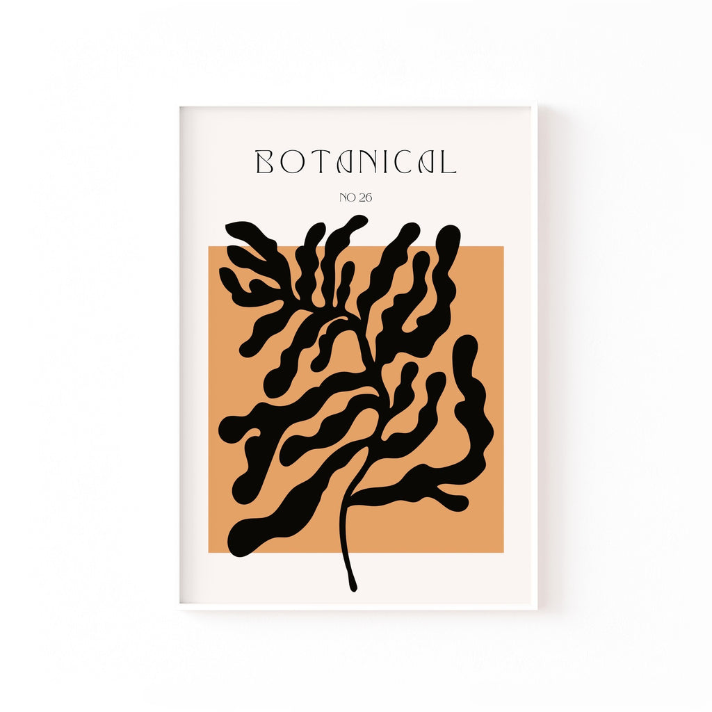 Botanical Coral Naranja – cuadro decorativo con marco blanco | Studio MagArt
