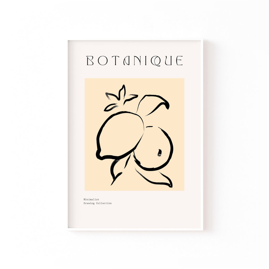 Botanique Limones – cuadro decorativo con marco blanco | Studio MagArt