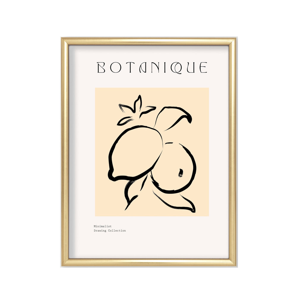 Botanique Limones – cuadro decorativo con marco dorado | Studio MagArt