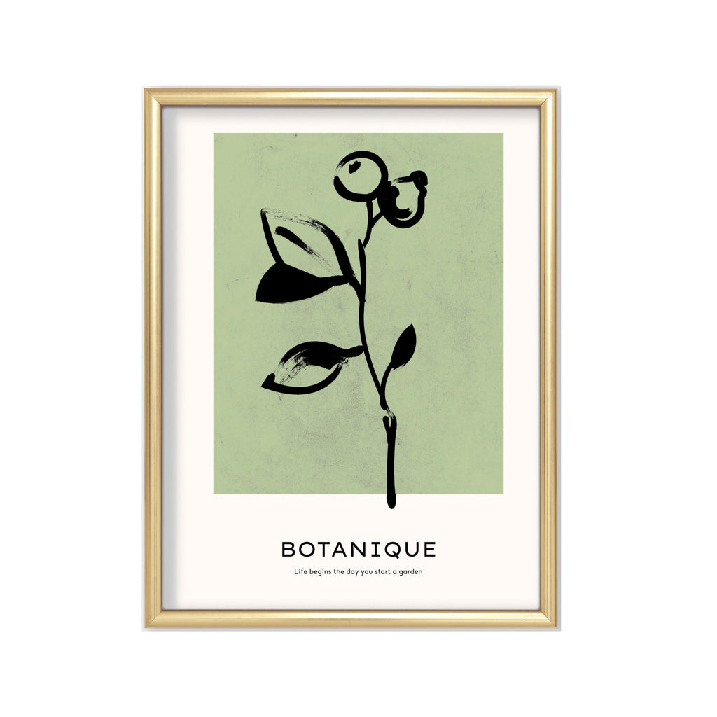 Botanique Verde – cuadro decorativo con marco dorado | Studio MagArt