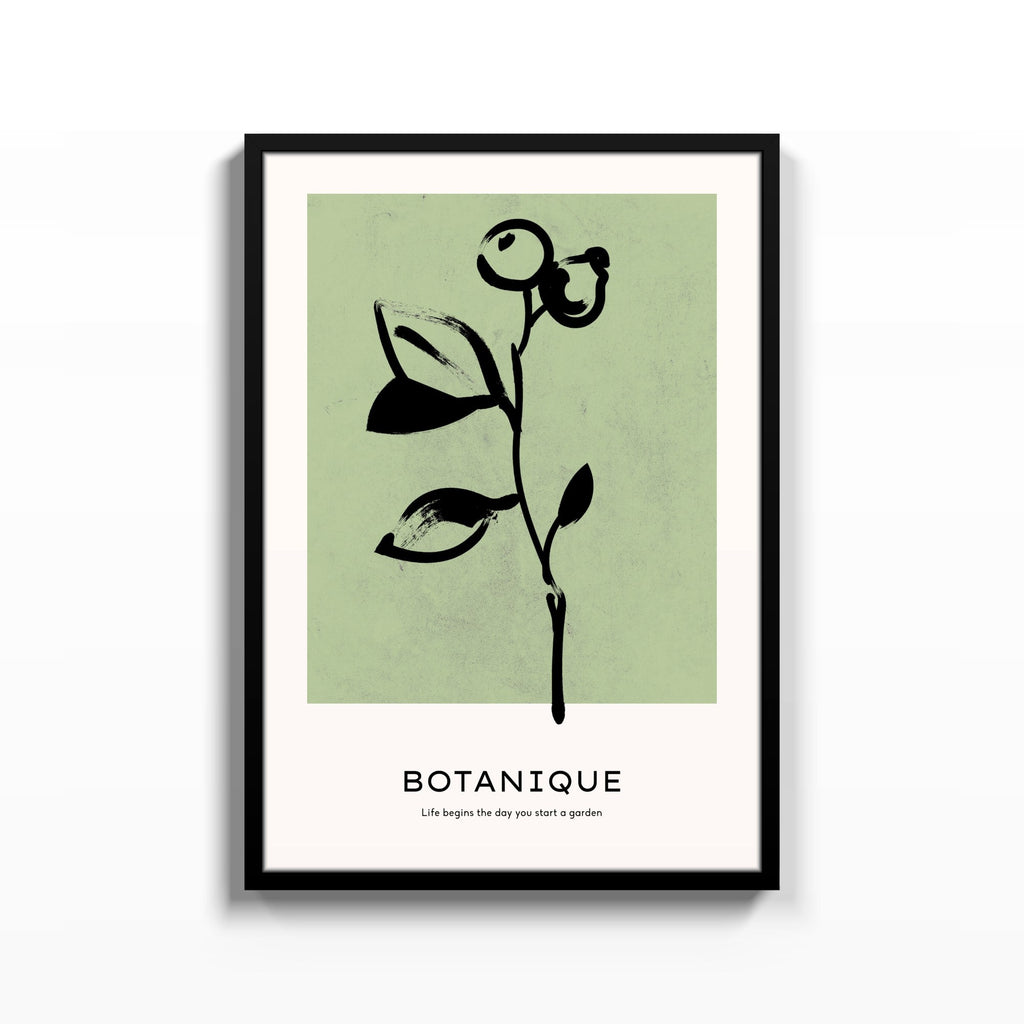 Botanique Verde – cuadro decorativo con marco negro | Studio MagArt
