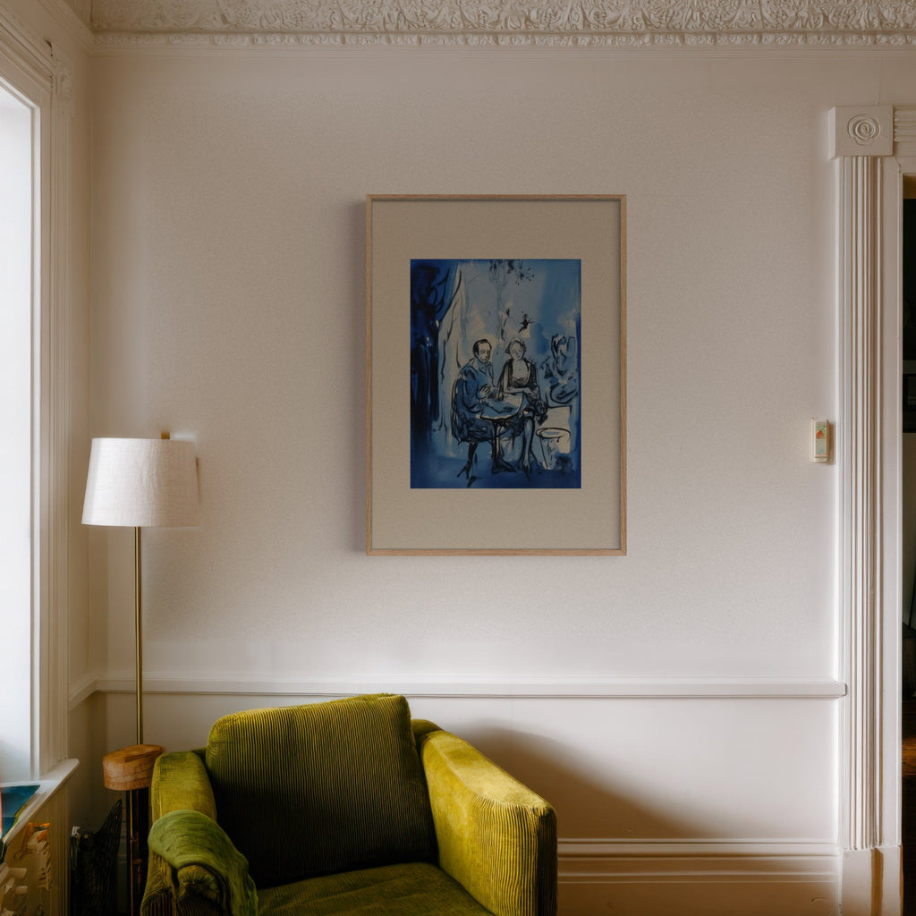 Café en Azul cuadro decorativo para sala moderna | arte para hogar | Studio MagArt