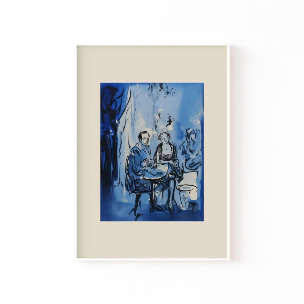 Café en Azul cuadro decorativo para sala moderna | arte para hogar | Studio MagArt