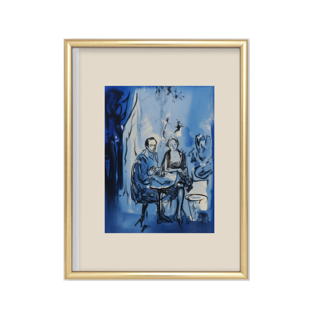 Café en Azul cuadro decorativo para sala moderna | arte para hogar | Studio MagArt