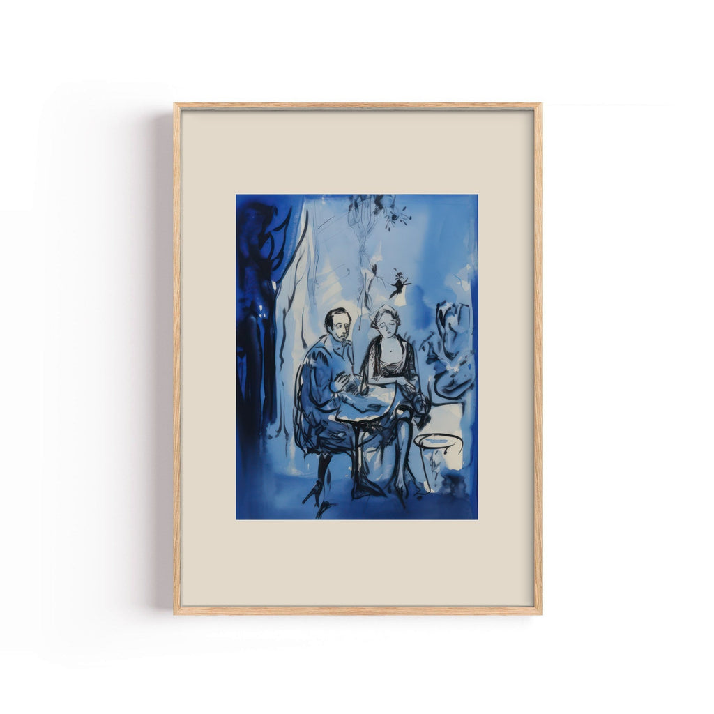 Café en Azul cuadro decorativo para sala moderna | arte para hogar | Studio MagArt