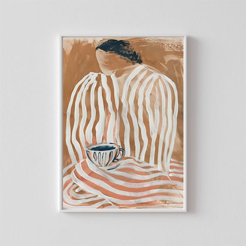 Café en calma: armonía en cada trazo cuadro decorativo para sala moderna | arte para hogar | Studio MagArt