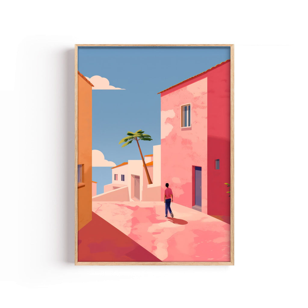 Calle Rosa – cuadro decorativo con marco natural | Studio MagArt