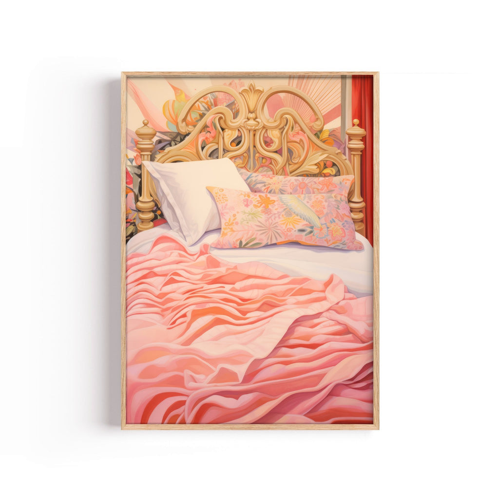 Cama Rosa – cuadro decorativo con marco natural | Studio MagArt