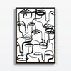 Caras y Siluetas - Dialogo Visual en Trazos Abstractos cuadro decorativo para sala moderna | arte para hogar | Studio MagArt