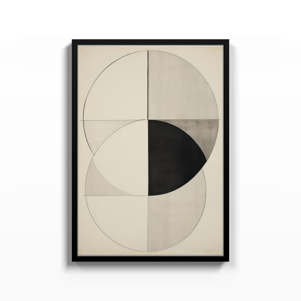 Círculos Bauhaus – cuadro decorativo con marco negro | Studio MagArt