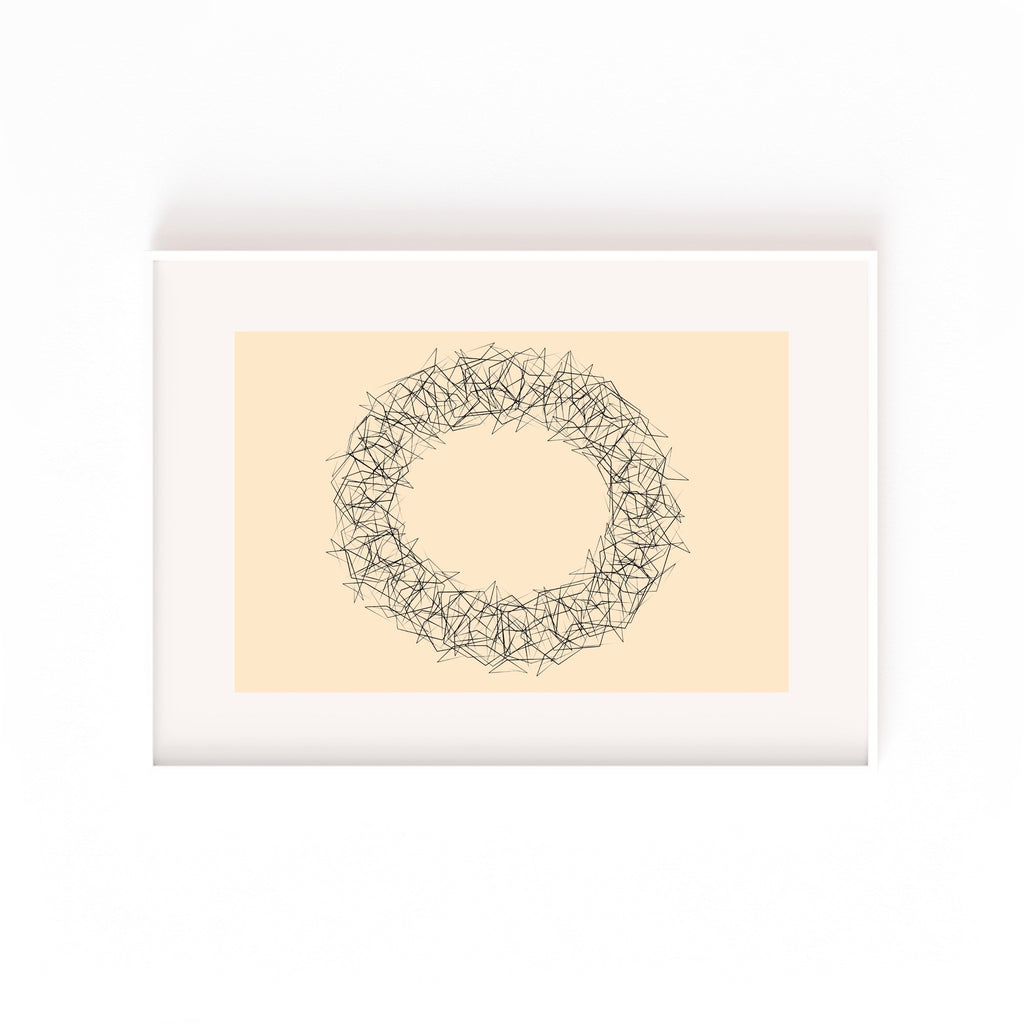 Corona de Hojas – cuadro decorativo con marco blanco | Studio MagArt