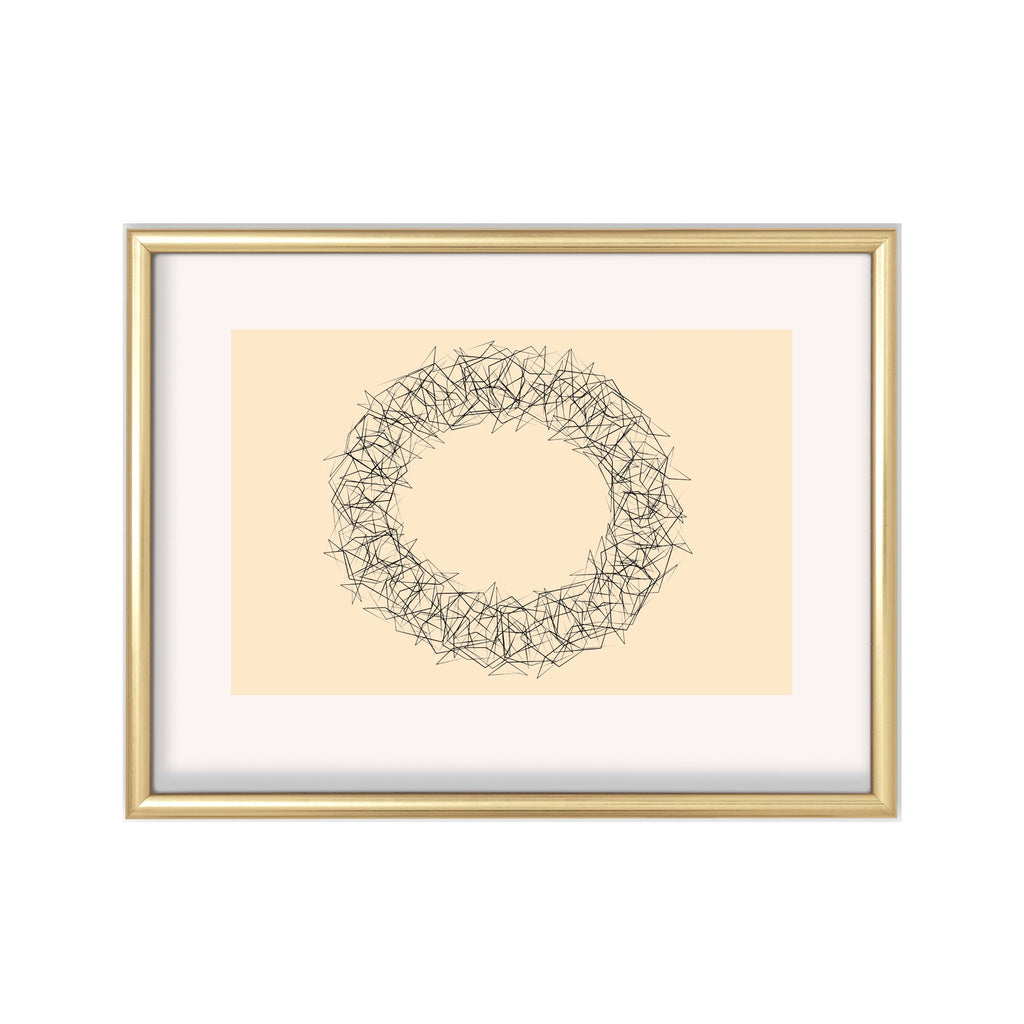Corona de Hojas – cuadro decorativo con marco dorado | Studio MagArt