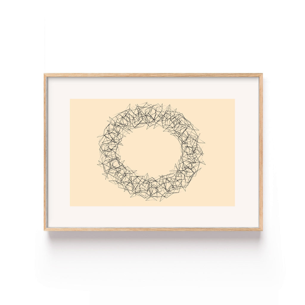 Corona de Hojas – cuadro decorativo con marco natural | Studio MagArt