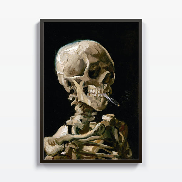 Cráneo con cigarrillo Van Gogh cuadro decorativo para sala moderna | arte para hogar | Studio MagArt