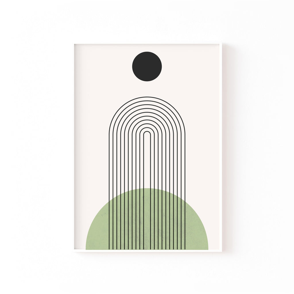 Cúpula Verde – cuadro decorativo con marco blanco | Studio MagArt