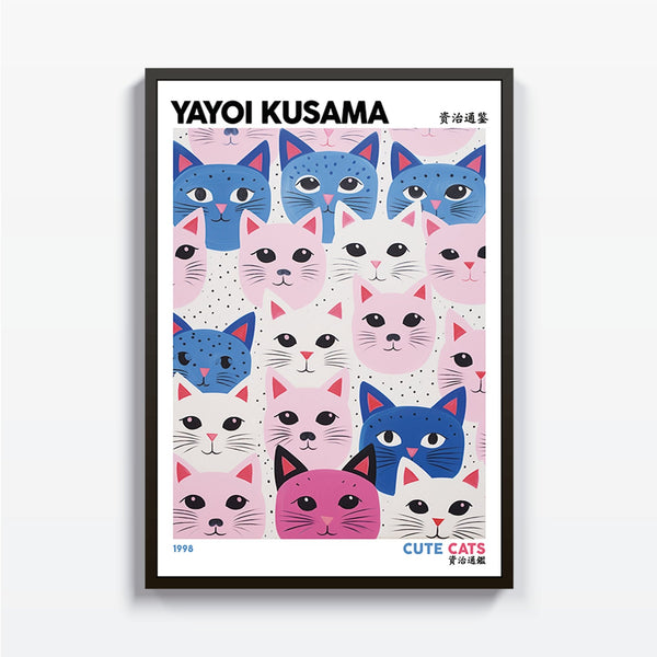 Cute Cats Yayoi Kusama cuadro decorativo para sala moderna | arte para hogar | Studio MagArt