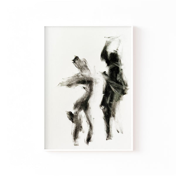Danza en Tinta I – cuadro decorativo con marco blanco | Studio MagArt