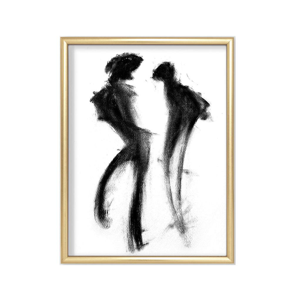 Danza en Tinta II – cuadro decorativo con marco dorado | Studio MagArt