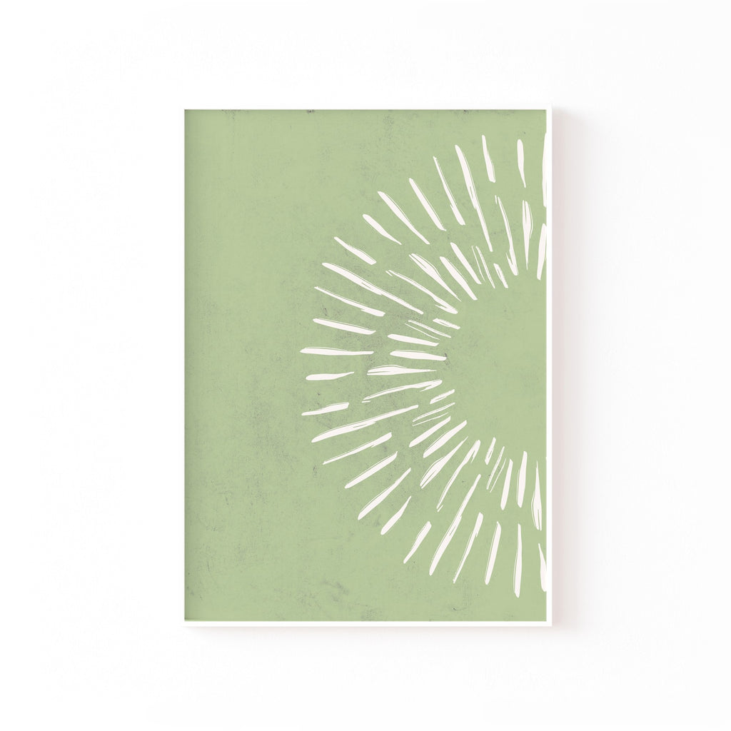 Destello Verde – cuadro decorativo con marco blanco | Studio MagArt