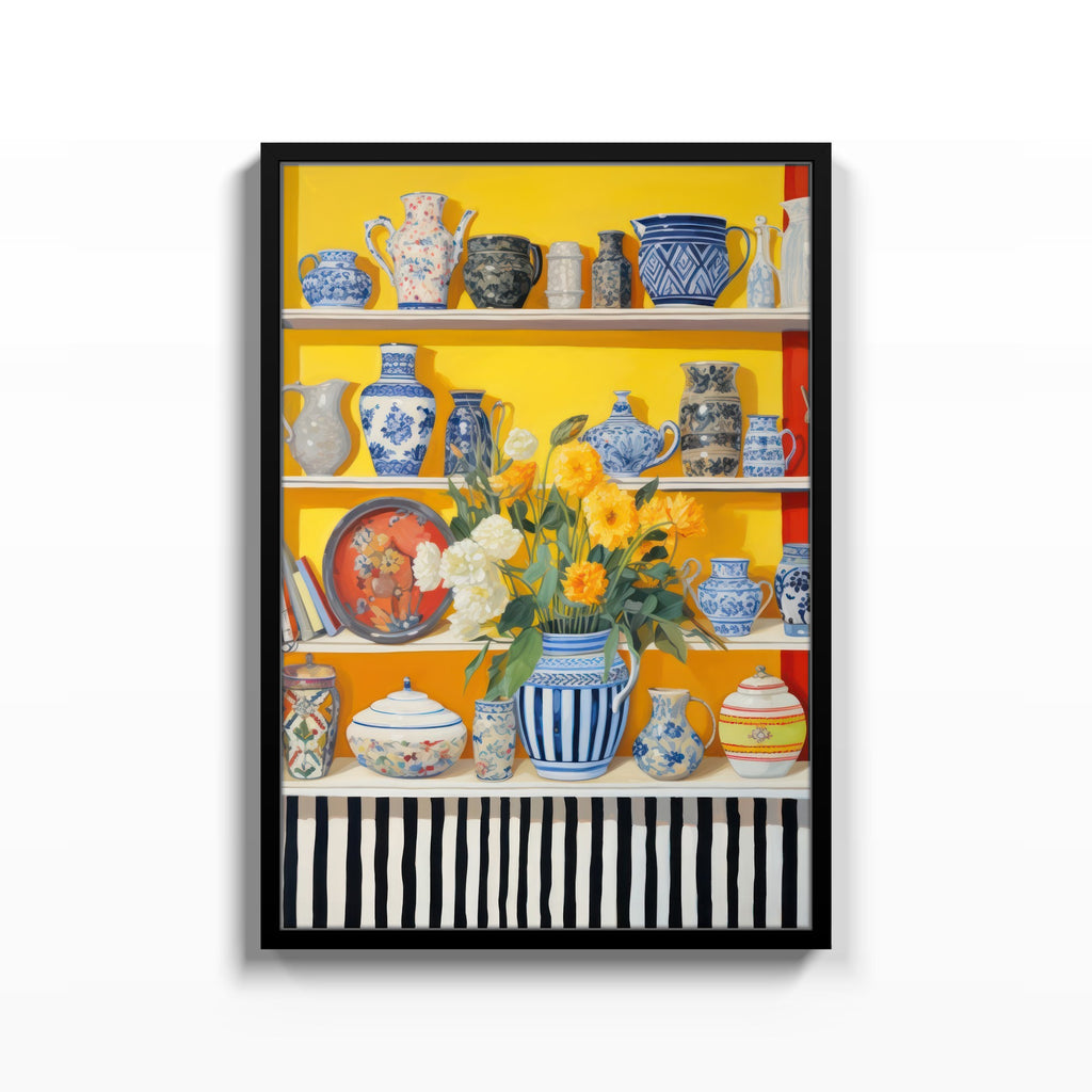 Estante de Porcelana – cuadro decorativo con marco negro | Studio MagArt