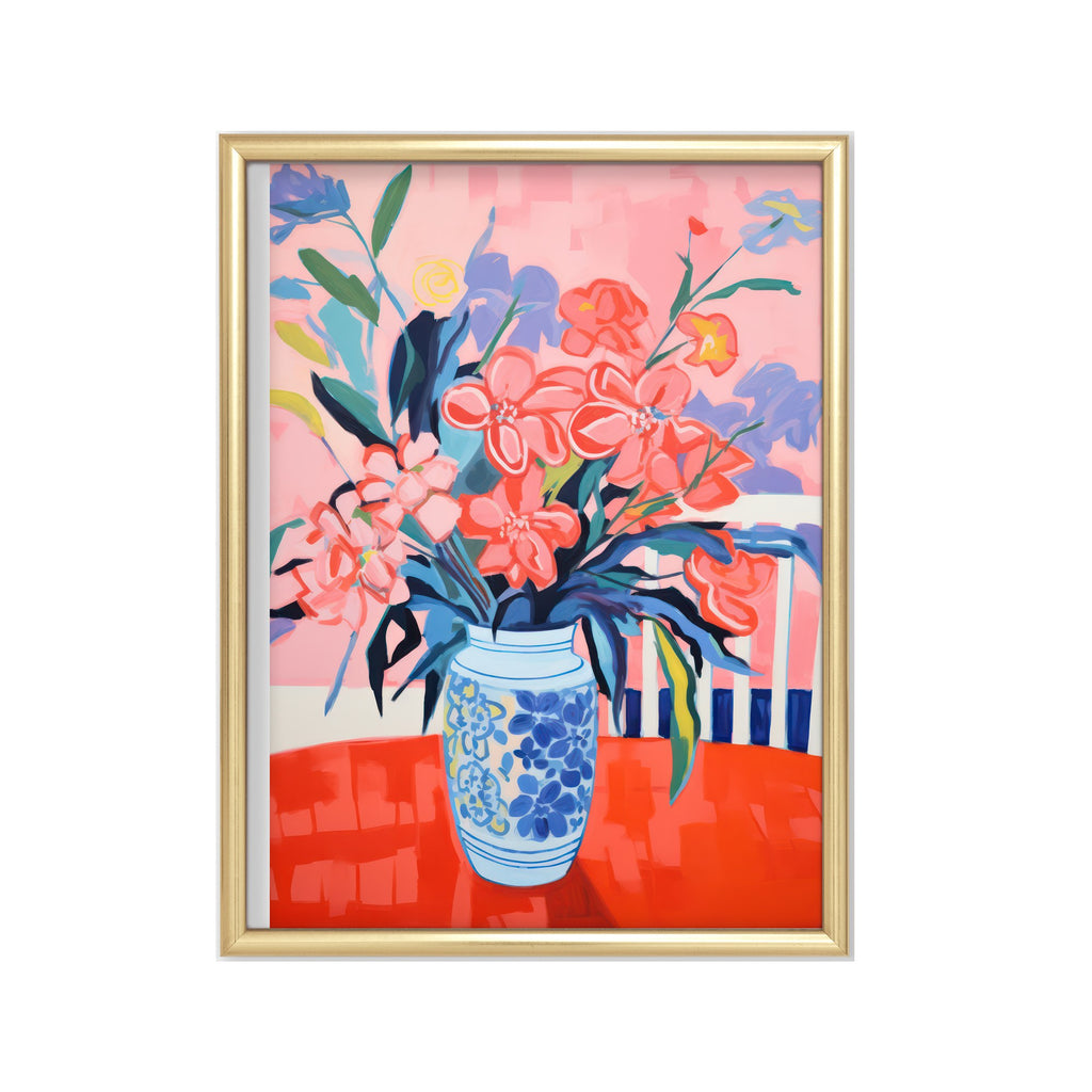 Explosión Floral – cuadro decorativo con marco dorado | Studio MagArt