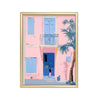 Fachada Rosa – cuadro decorativo con marco dorado | Studio MagArt