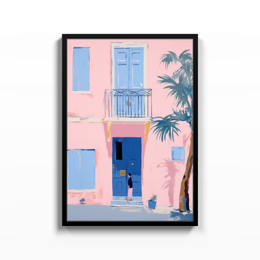 Fachada Rosa – cuadro decorativo con marco negro | Studio MagArt