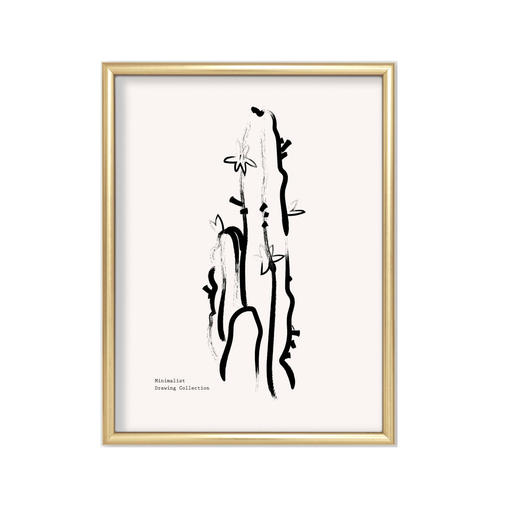 Figura Abstracta en Tinta – cuadro decorativo con marco dorado | Studio MagArt