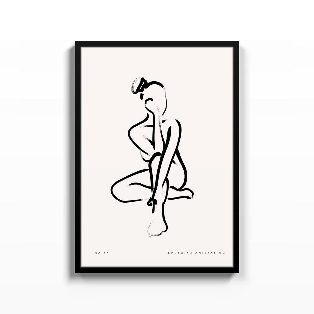 Figura Pensativa – cuadro decorativo con marco negro | Studio MagArt