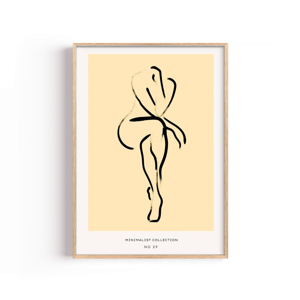 Figura Sentada – cuadro decorativo con marco natural | Studio MagArt