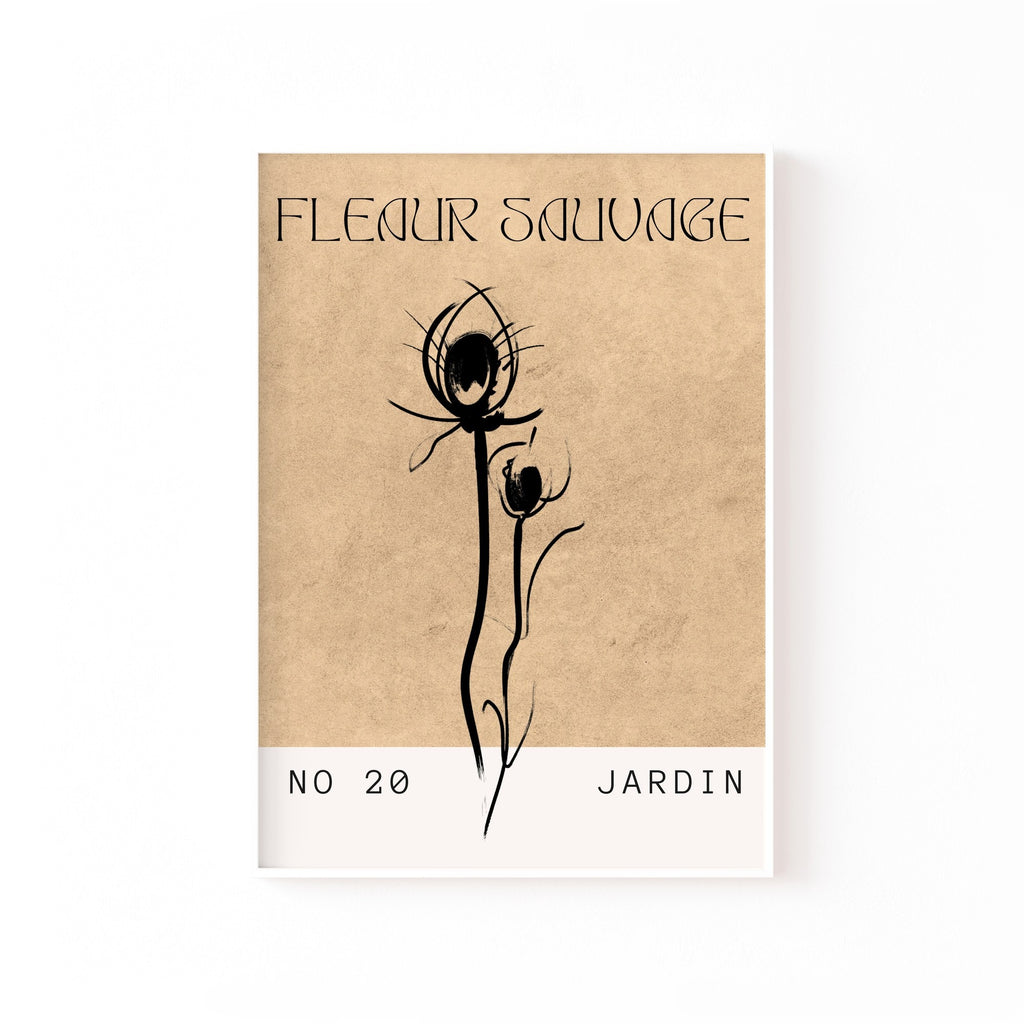 Fleur Sauvage – cuadro decorativo con marco blanco | Studio MagArt
