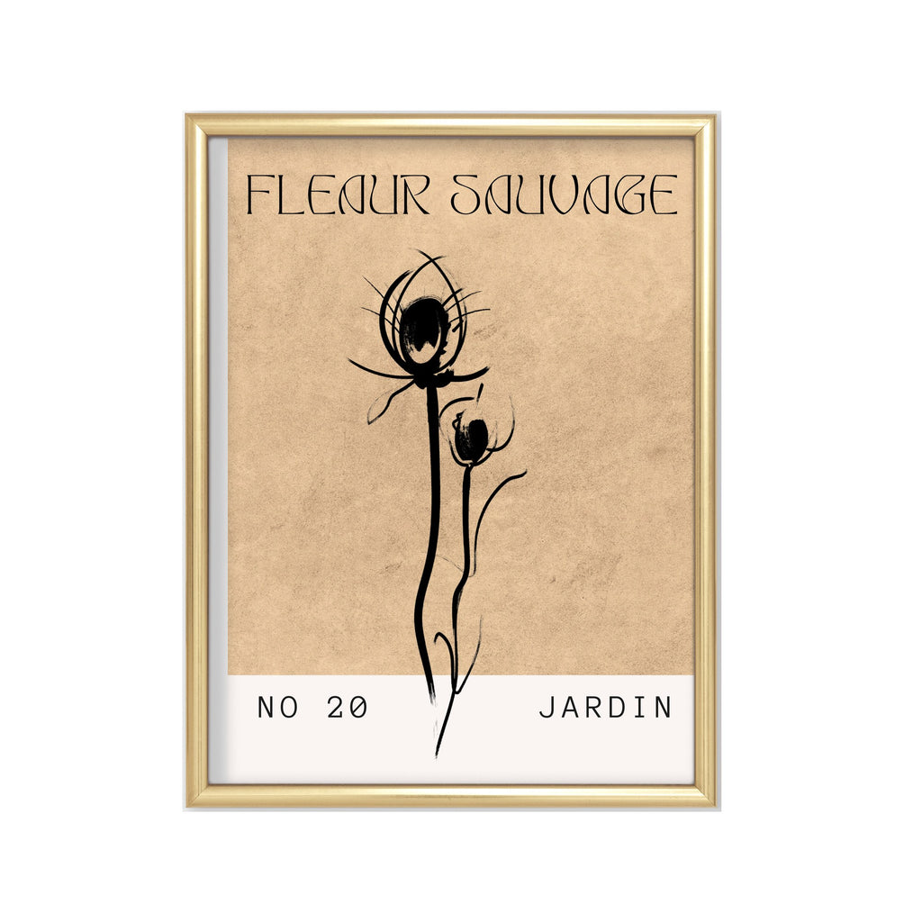 Fleur Sauvage – cuadro decorativo con marco dorado | Studio MagArt