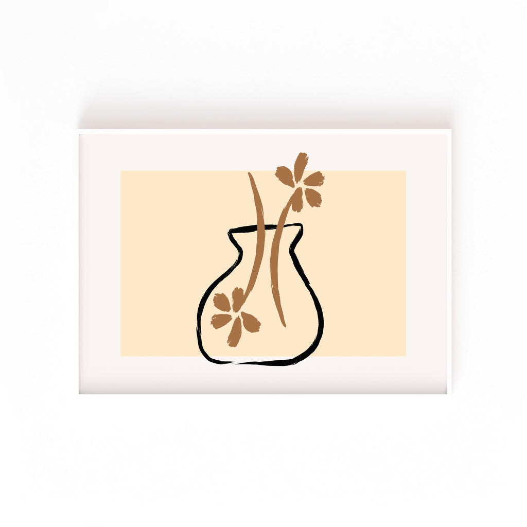 Florero Terracota – cuadro decorativo con marco blanco | Studio MagArt