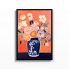 Flores en Coral – cuadro decorativo con marco negro | Studio MagArt
