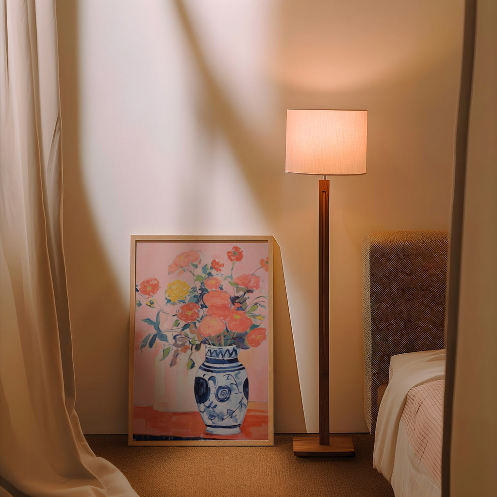 Flores en Jarrón Azul cuadro decorativo para sala moderna | arte para hogar | Studio MagArt
