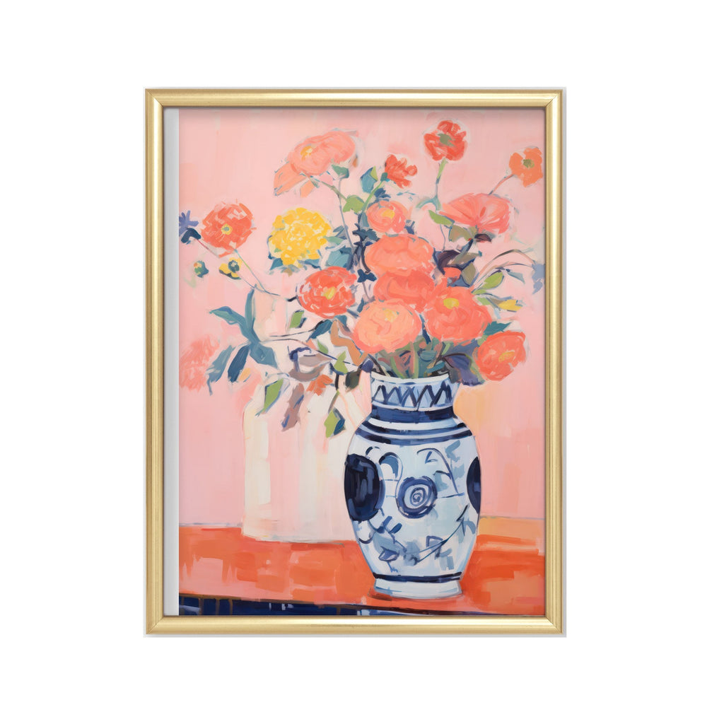 Flores en Jarrón Azul cuadro decorativo para sala moderna | arte para hogar | Studio MagArt