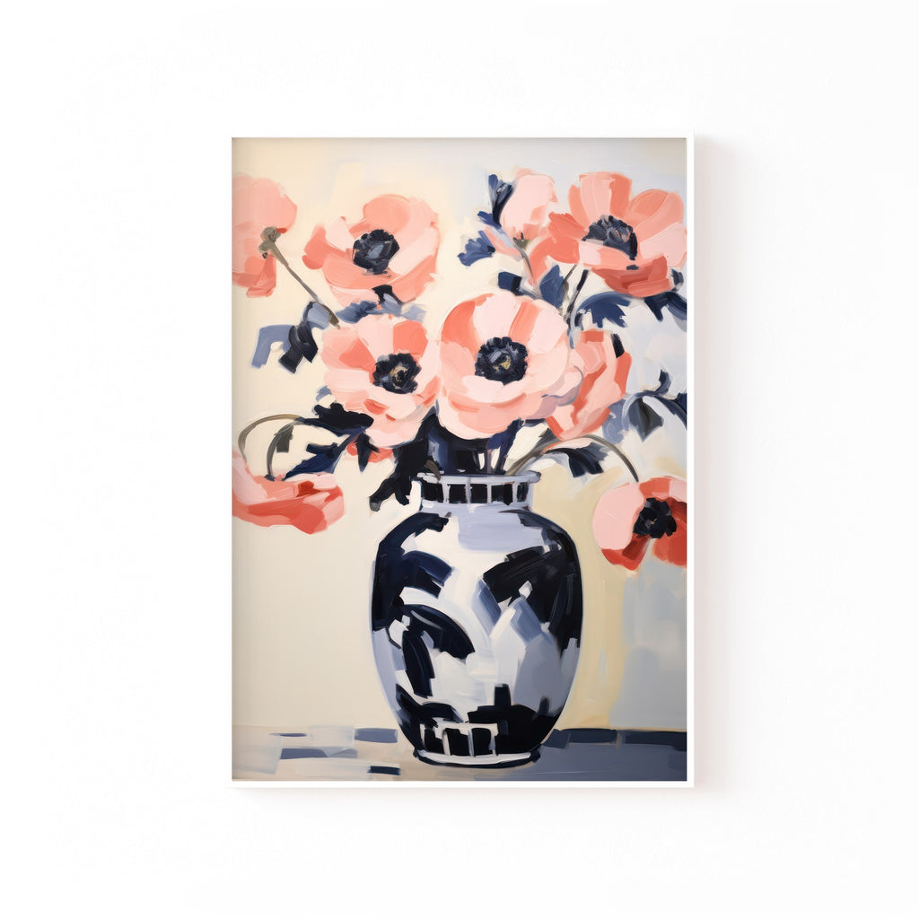Flores en Porcelana – cuadro decorativo con marco blanco | Studio MagArt