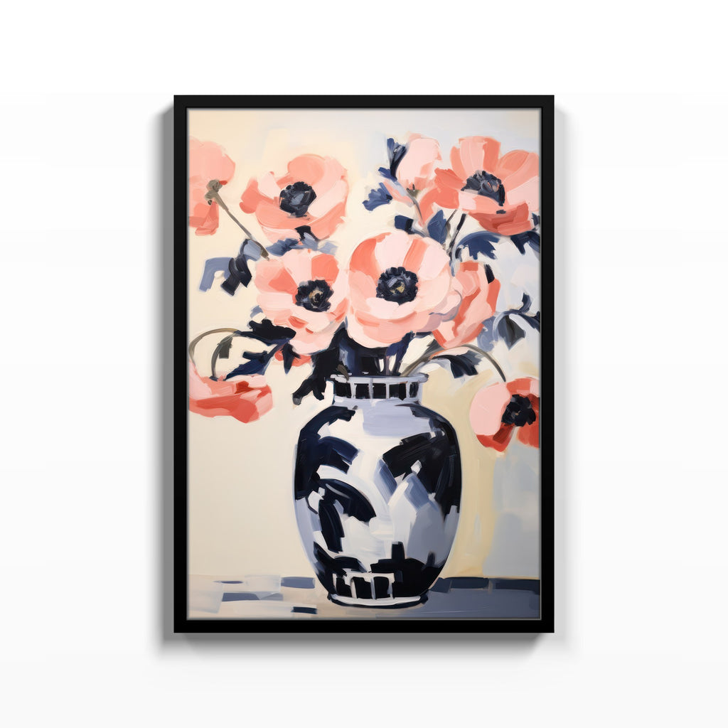 Flores en Porcelana – cuadro decorativo con marco negro | Studio MagArt