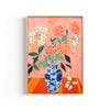 Flores en Talavera – cuadro decorativo con marco natural | Studio MagArt