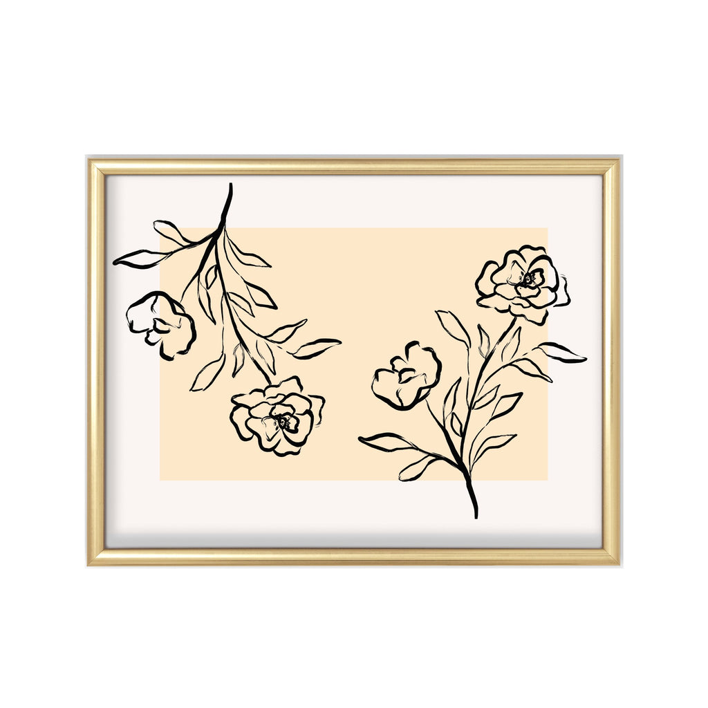 Flores Silvestres en Línea – cuadro decorativo con marco dorado | Studio MagArt