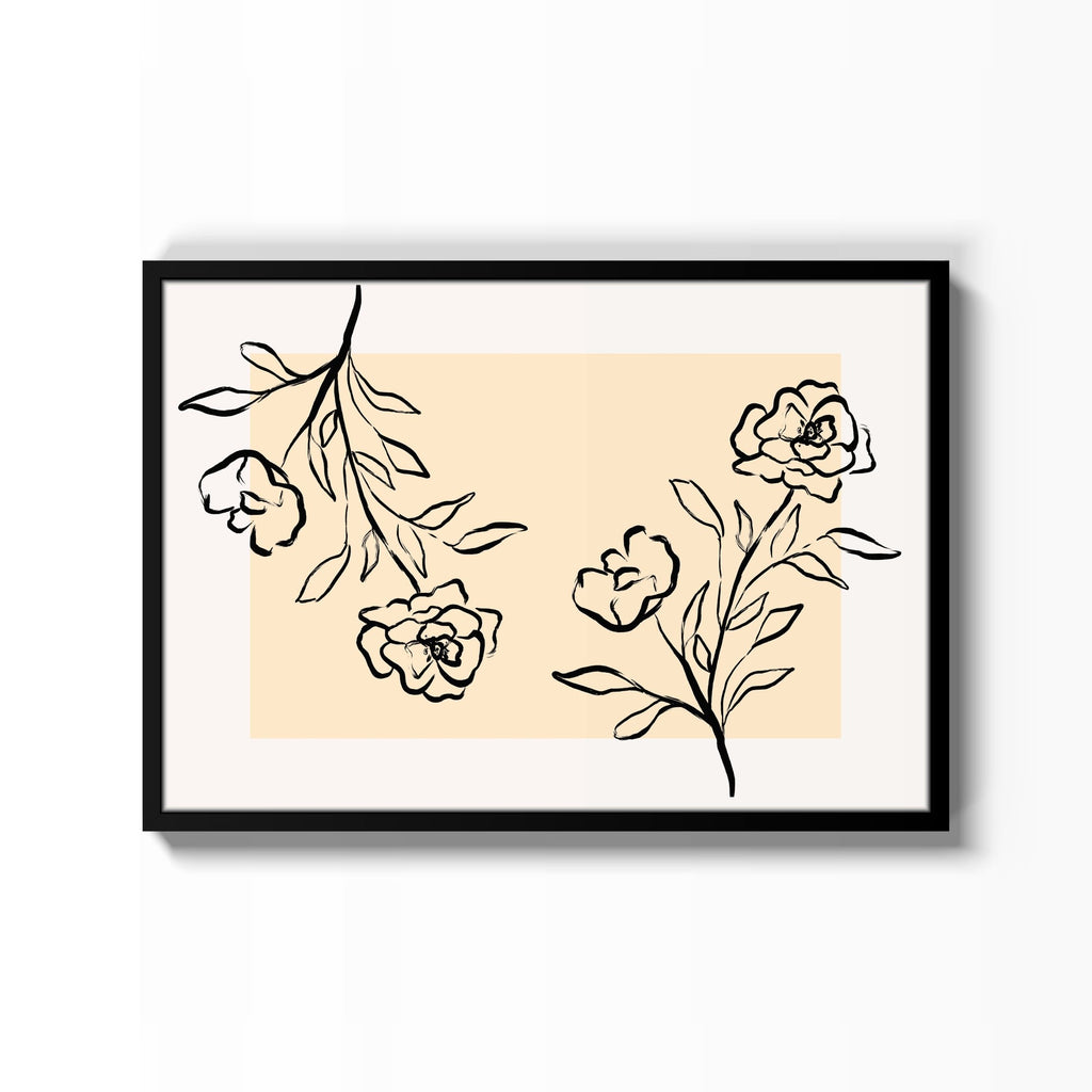 Flores Silvestres en Línea – cuadro decorativo con marco negro | Studio MagArt