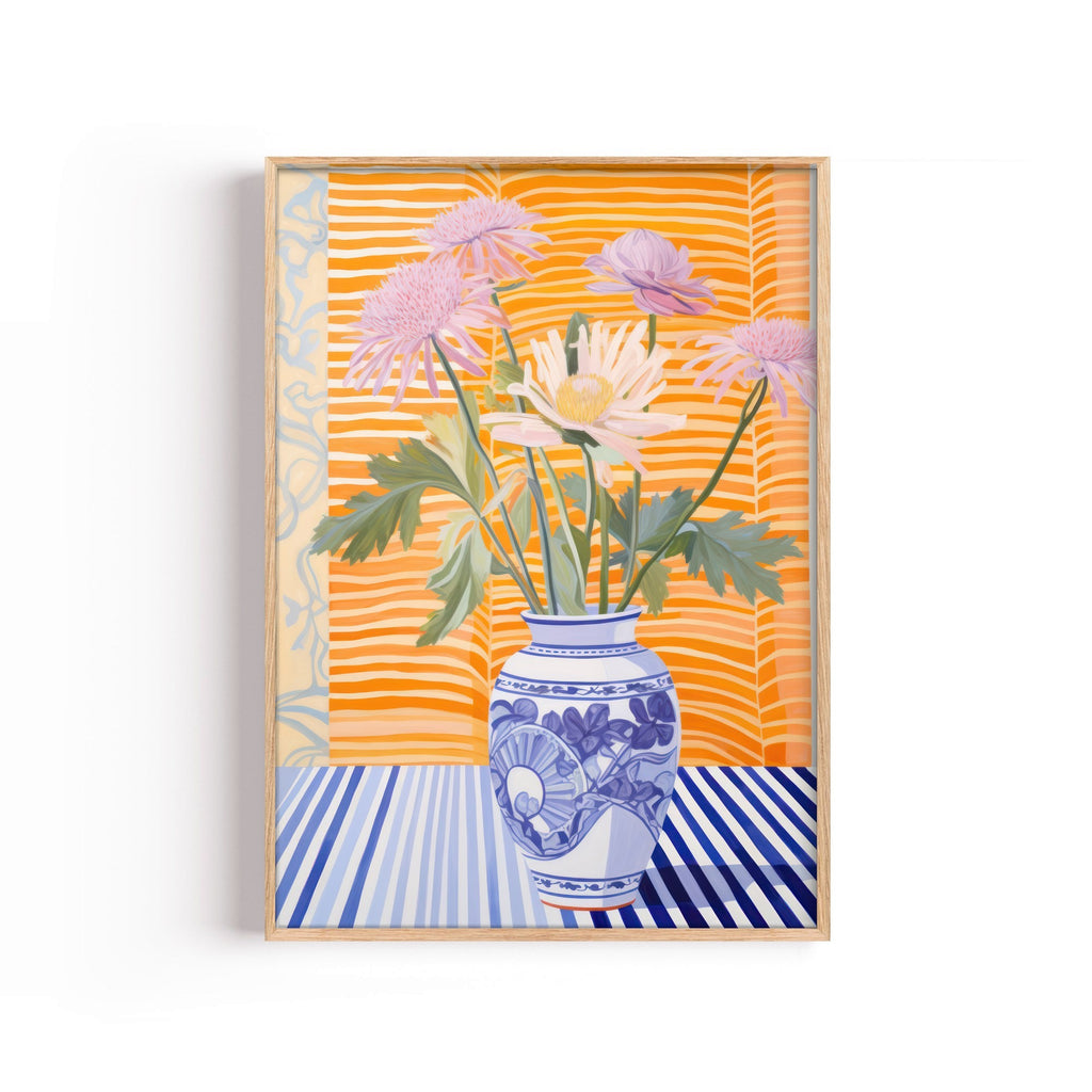 Flores sobre Amarillo – cuadro decorativo con marco natural | Studio MagArt