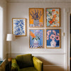 Flores y Rayas Azules cuadro decorativo para sala moderna | arte para hogar | Studio MagArt