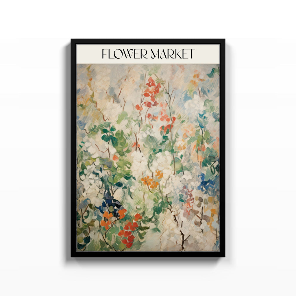 Flower Market – cuadro decorativo con marco negro | Studio MagArt