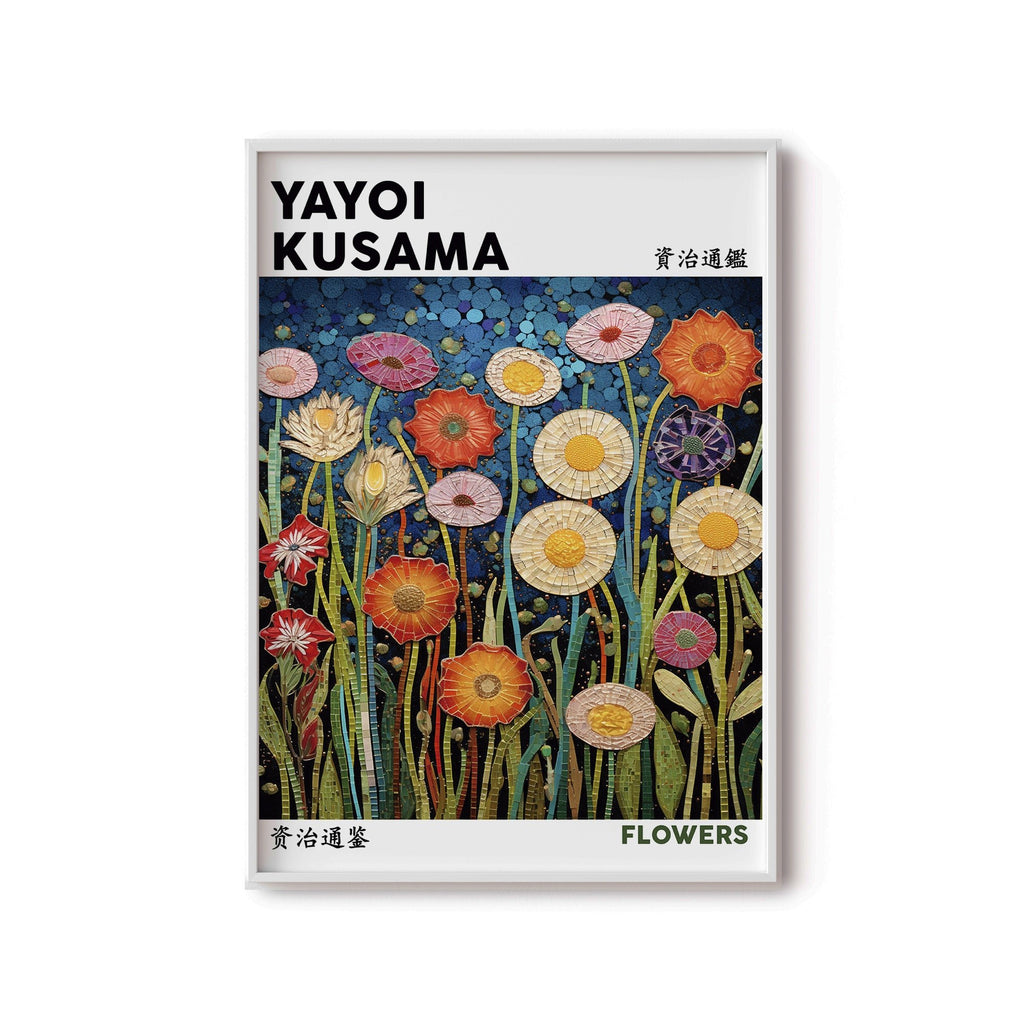 Flowers Yayoi Kusama cuadro decorativo para sala moderna | arte para hogar | Studio MagArt