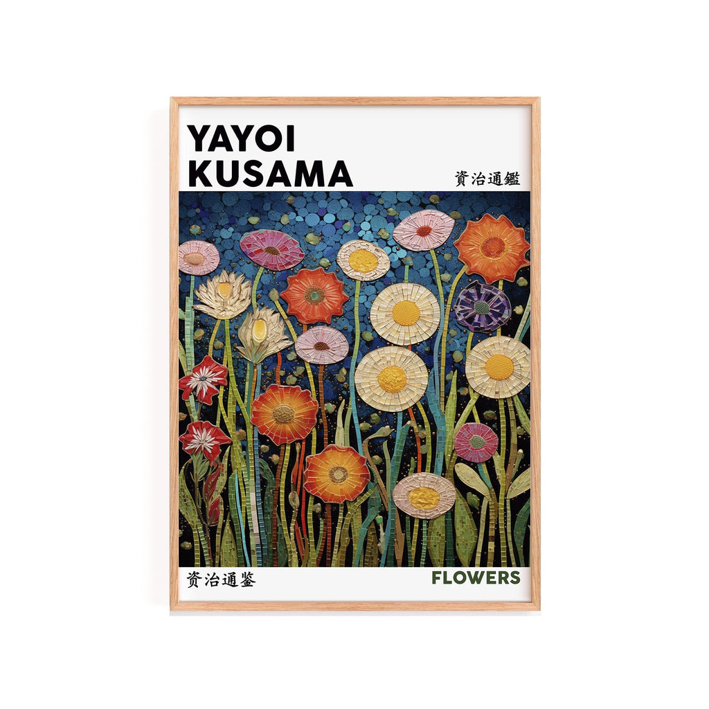 Flowers Yayoi Kusama cuadro decorativo para sala moderna | arte para hogar | Studio MagArt