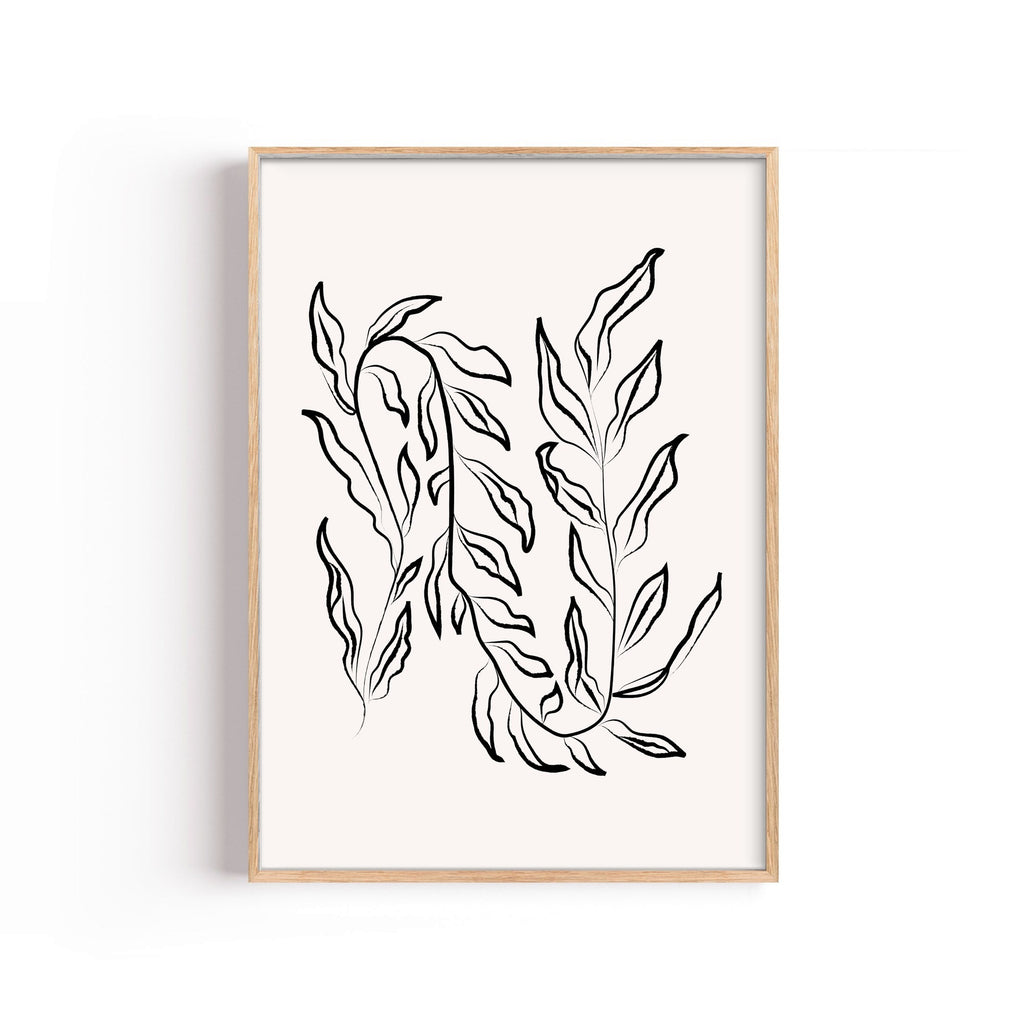 Follaje en Línea – cuadro decorativo con marco natural | Studio MagArt