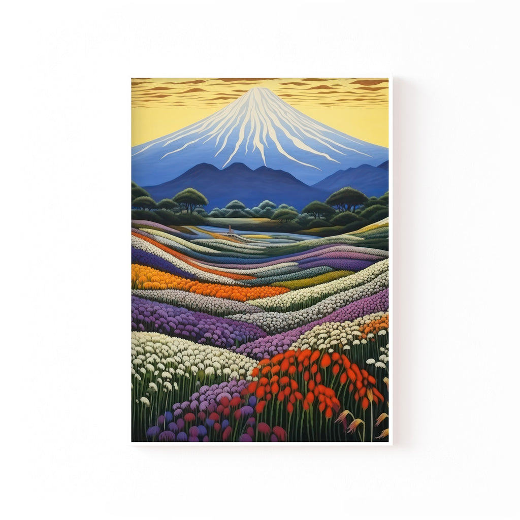 Fuji al Atardecer – cuadro decorativo con marco blanco | Studio MagArt