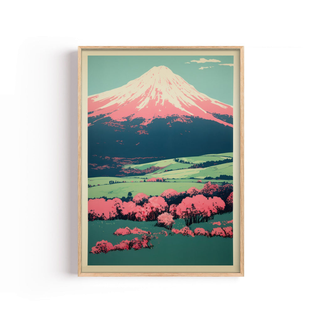 Fuji en Primavera – cuadro decorativo con marco natural | Studio MagArt