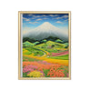 Fuji sobre Campos de Color – cuadro decorativo con marco dorado | Studio MagArt